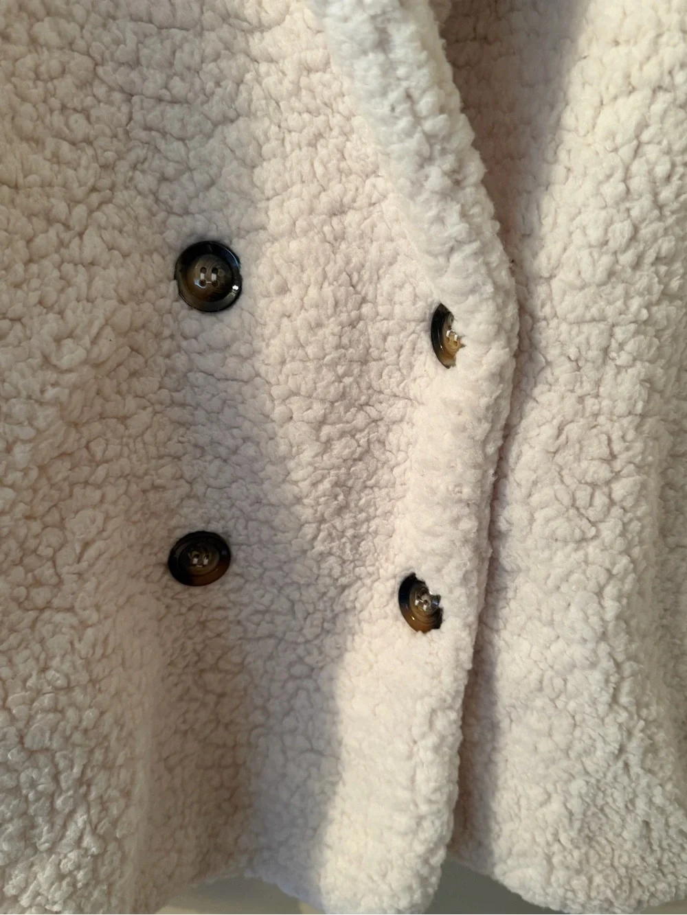 Cozy Cream Teddy Peacoat Jacket by Grace & Vogue - Picture 6 of 7